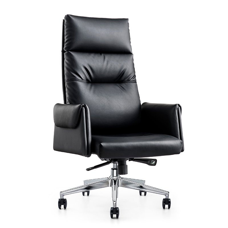 A3030 - Black Leather Office Chair - Image 2