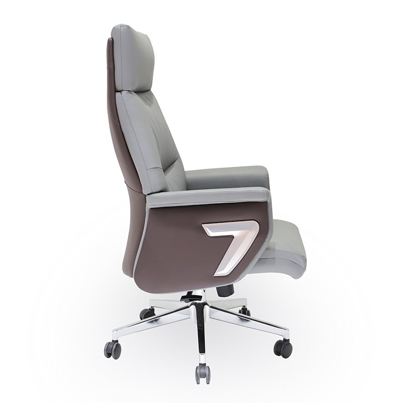 GA19 - Luxury Grey PU Leather Office Chair For Boss - Image 6