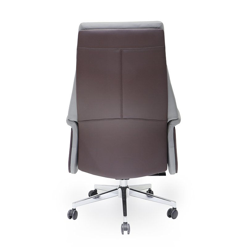 GA19 - Luxury Grey PU Leather Office Chair For Boss - Image 5