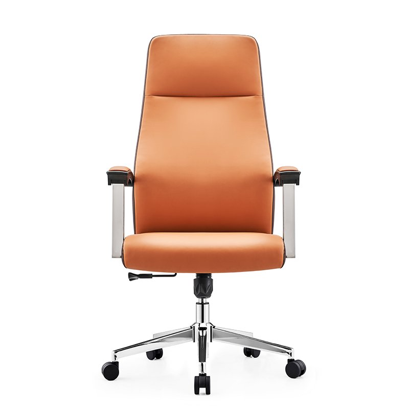 GA61 - Orange Leather Office Chair - Image 2