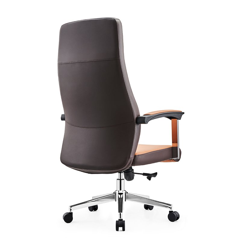 GA61 - Orange Leather Office Chair - Image 3