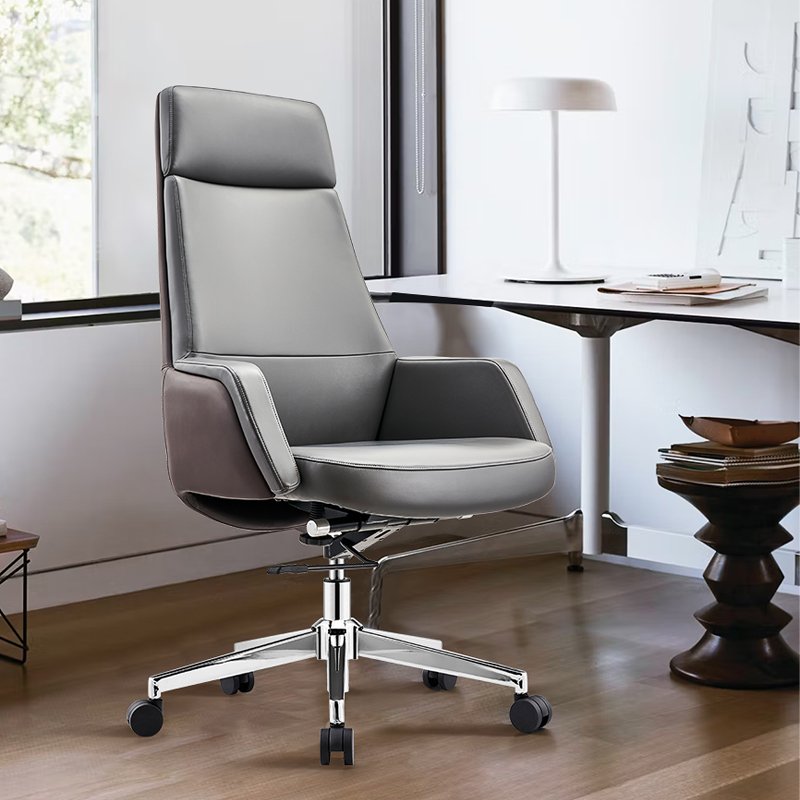 GA69 - Grey PU Leather Boss Office Chair