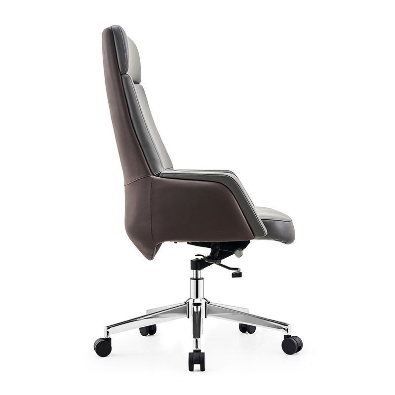 GA69 - Grey PU Leather Boss Office Chair - Image 6