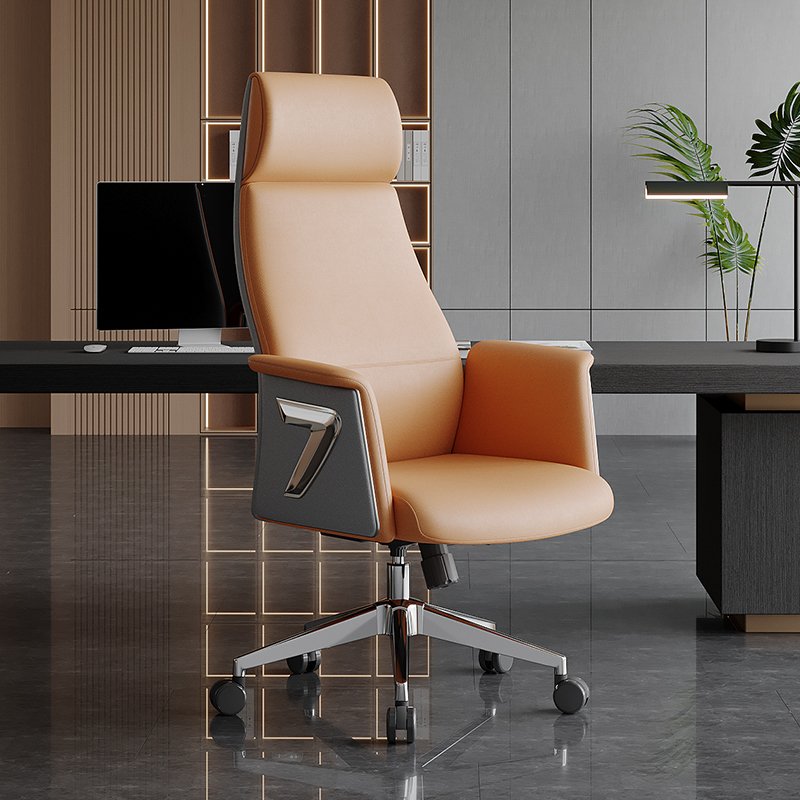 GA86 - Orange PU Leather Executive Office Chair For Boss CEO
